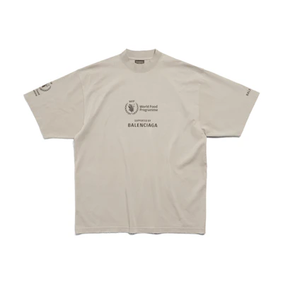 Balenciaga SS24 Logo Graphic Unisex Grey Crewneck Casual T-Shirt. 764235TQVB69763
