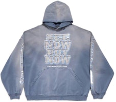 Balenciaga SS24 Logo Hoodie Unisex Loose Fit Blue 739024TQVE74108 Balenciaga SS24 Logo Hoodie Unisex Loose Fit Blue 739024TQVE74108