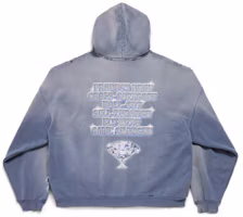 Lookbook Balenciaga SS24 Logo Hoodie Unisex Potongan Longgar Biru 739024TQVE74108