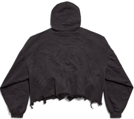 Sudadera Balenciaga SS24 Logo Unisex Negra con Bajo Irregular Oversized 783397TRVC33521 Lookbook Sudadera Balenciaga SS24 Logo Unisex Negra con Bajo Irregular Oversized 783397TRVC33521