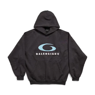 Balenciaga SS24 Logo Oversized Hoodie Unisex Black. 767877TRVC33521
