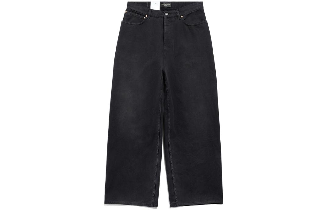 Order Vaqueros Rectos Unisex Negros con Parche Logo Balenciaga SS24. 767977TNW111672