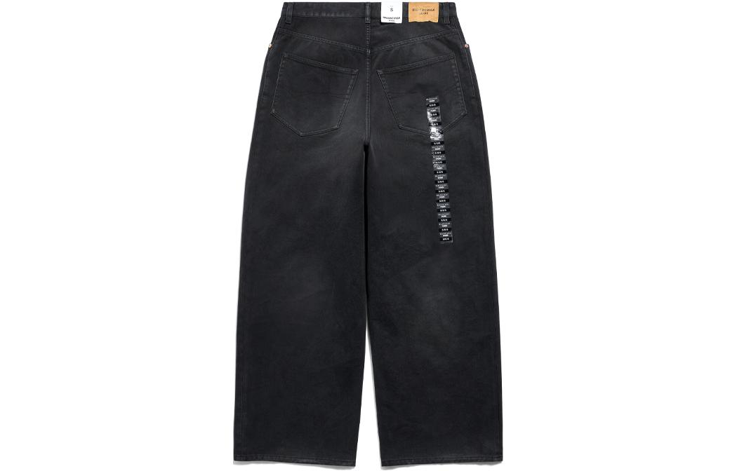 Lookbook Vaqueros Rectos Unisex Negros con Parche Logo Balenciaga SS24. 767977TNW111672
