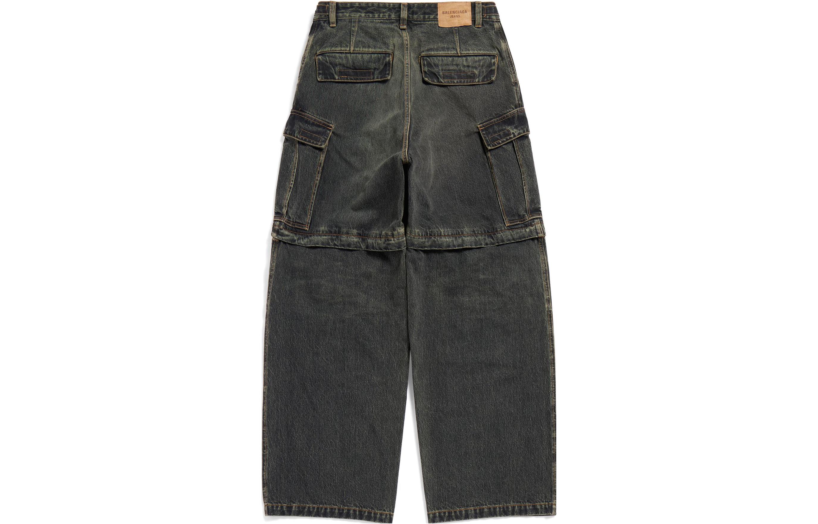 Lookbook Balenciaga SS24 徽標補丁直筒牛仔褲 男女寬鬆版 黑色 773759TBP473721