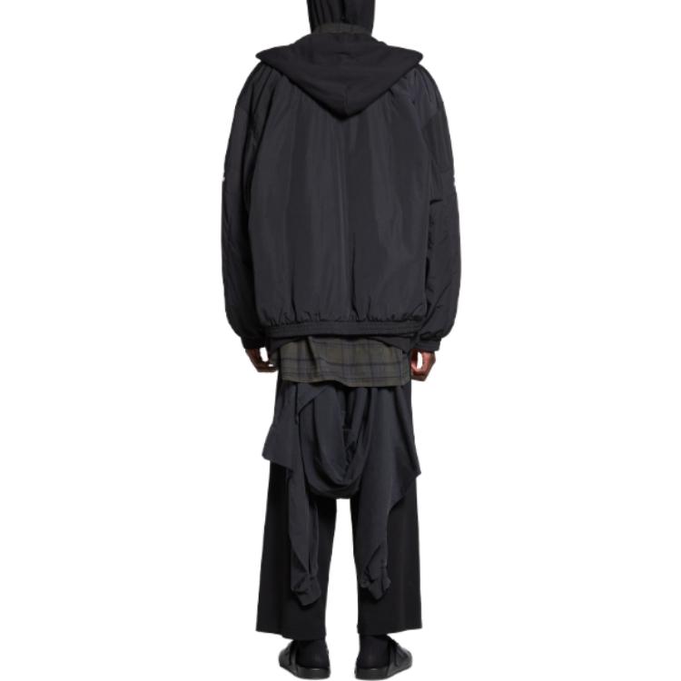 Purchase Balenciaga SS24 Hoodie Jaket Patchwork Logo Unisex Oversized Fit Warna Hitam. 773046TNQ251000