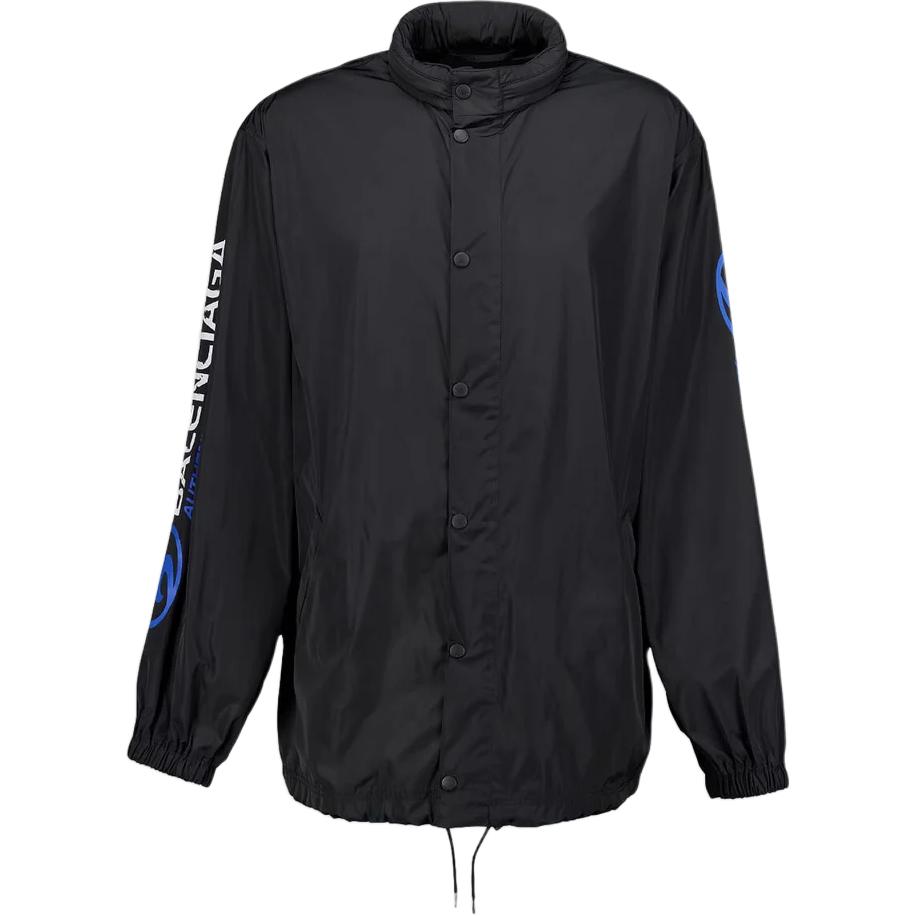 Balenciaga SS24 Logo Print Button-Up Long Sleeve Jacket Black  Regular Fit 773425TPO061000