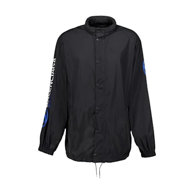 Balenciaga SS24 Logo Print Button-Up Long Sleeve Jacket Black Regular Fit 773425TPO061000