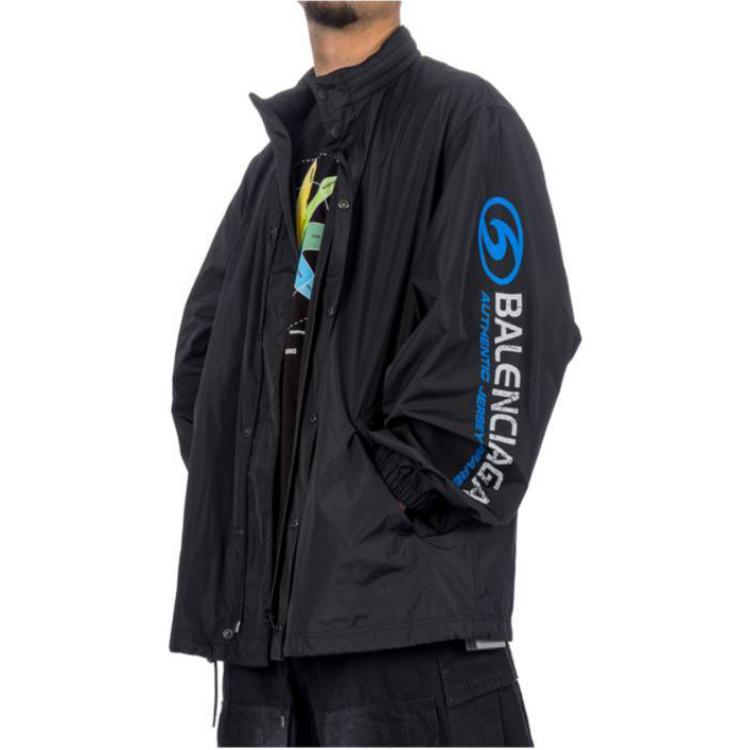 Shop Balenciaga SS24 Logo Print Button-Up Long Sleeve Jacket Black  Regular Fit 773425TPO061000