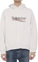 Balenciaga SS24 Logo Print Casual Beige Hoodie Oversized Fit. 767877TQVI79784 Balenciaga SS24 Logo Print Casual Beige Hoodie Oversized Fit. 767877TQVI79784