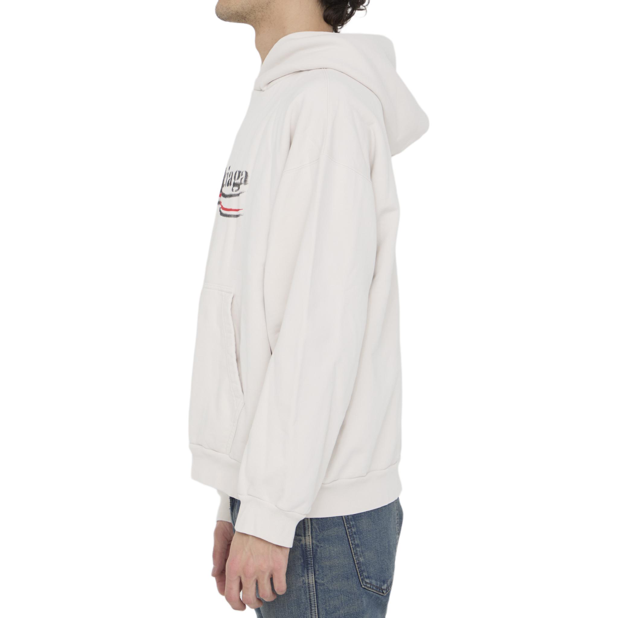 Purchase 巴黎世家 SS24 标志印花休闲米色连帽衫 宽松版型 767877TQVI79784