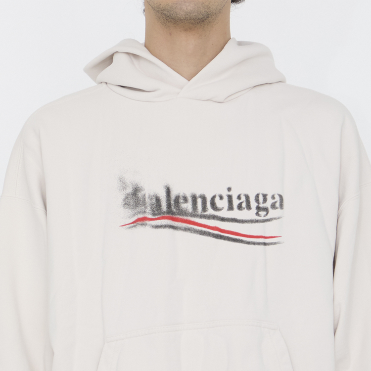 Details for 巴黎世家 SS24 标志印花休闲米色连帽衫 宽松版型 767877TQVI79784