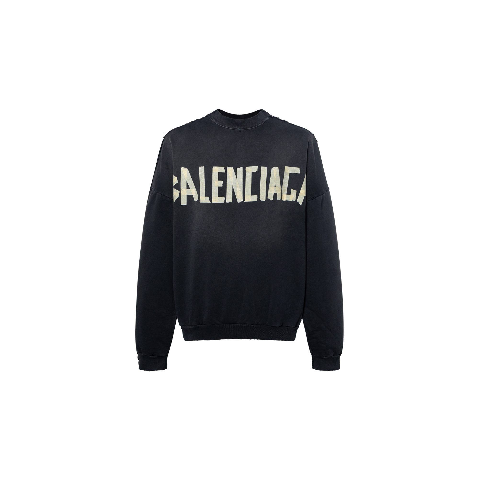 Balenciaga SS24 Logo Print Crewneck Sweatshirt Unisex Oversized Fit Black. 791614TQVQ71021