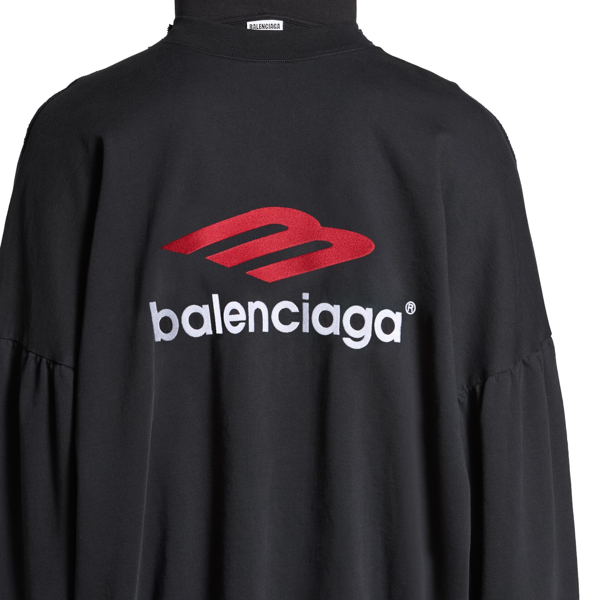 Details for Balenciaga SS24 Logo Cetak Baju Sejuk Unisex Oversized Hitam. 791614TQVQ71021
