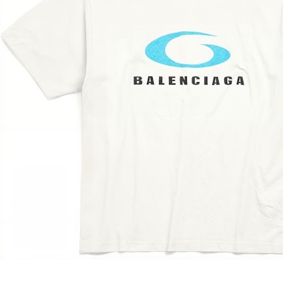 バレンシアガ SS24 ロゴプリント クルーネックTシャツ ユニセックス ホワイト レギュラーフィット 764235TRVC29059 4