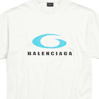 バレンシアガ SS24 ロゴプリント クルーネックTシャツ ユニセックス ホワイト レギュラーフィット 764235TRVC29059 2