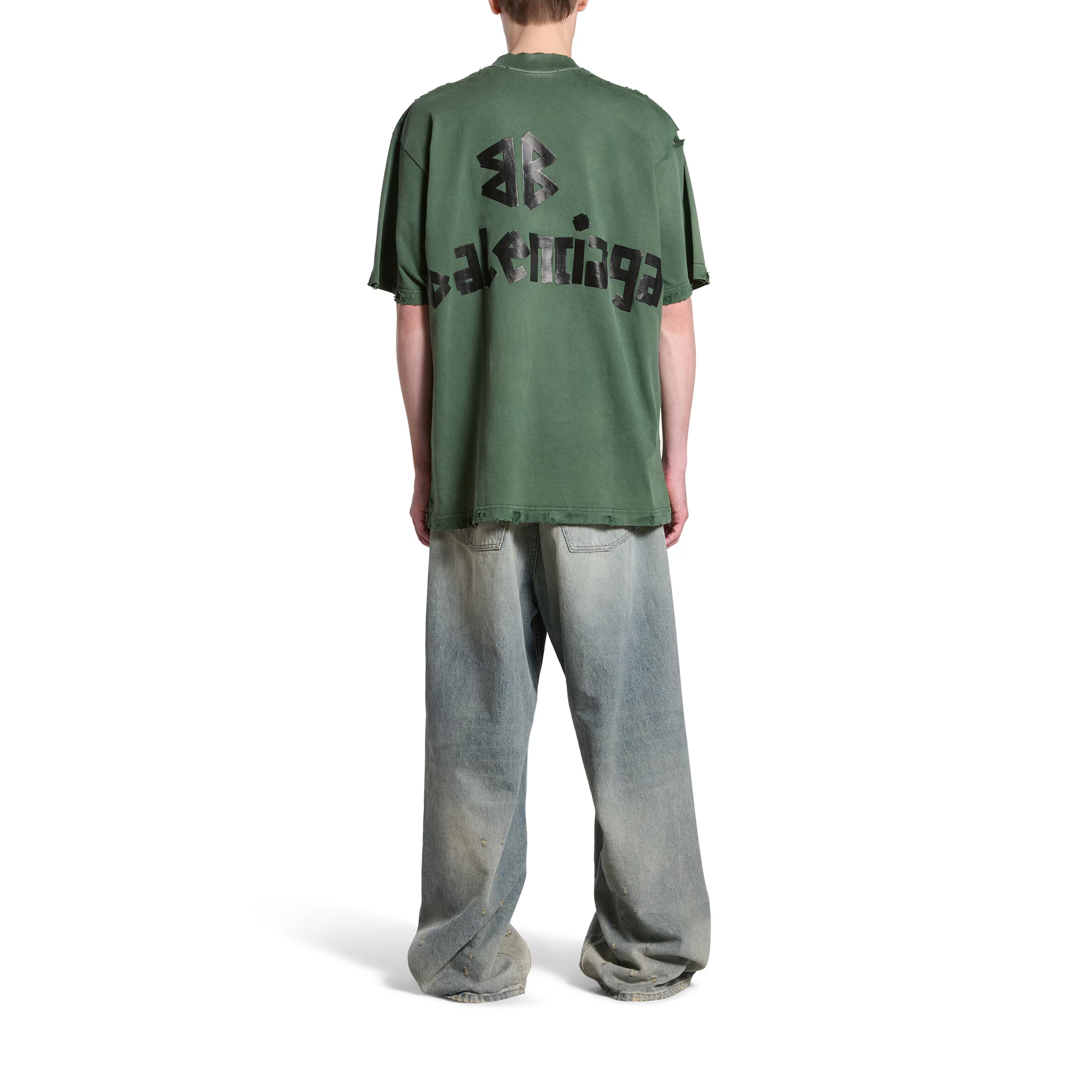 Details for Balenciaga Camiseta Verde Logo SS24 Cuello Redondo Ajuste Regular 739784TQVQ83004