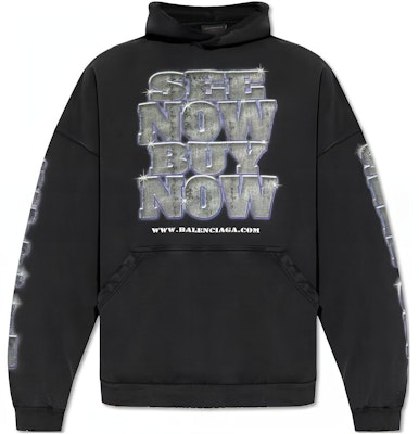 Balenciaga SS24 Hoodie Hitam Logo Print Lengan Panjang Regular Fit. 739024TQVE71083 Buy Balenciaga SS24 Hoodie Hitam Logo Print Lengan Panjang Regular Fit. 739024TQVE71083