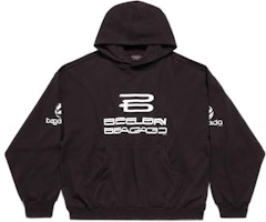Balenciaga SS24 Logo Print Hoodie Unisex Oversized Fit Black. 767877TQVF99034 Balenciaga SS24 Logo Print Hoodie Unisex Oversized Fit Black. 767877TQVF99034