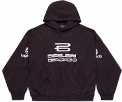 Order 巴黎世家SS24標誌印花連帽衫男女同款寬鬆版黑色 767877TQVF99034