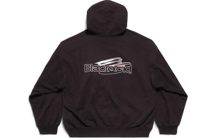 Lookbook 巴黎世家 SS24 Logo印花连帽衫 男女同款宽松版 黑色. 767877TQVF99034