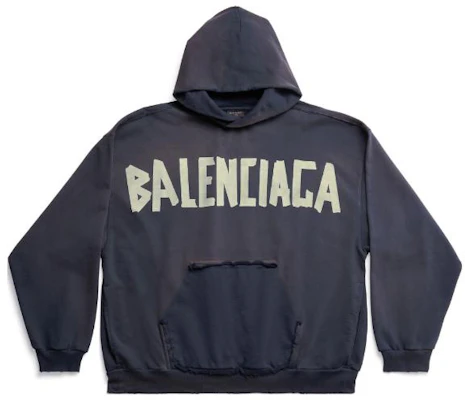 巴黎世家 SS24 藍色加大版印花連帽衫 男女款 744441TOVB14140 Buy 巴黎世家 SS24 藍色加大版印花連帽衫 男女款 744441TOVB14140