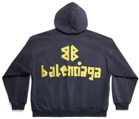 巴黎世家 SS24 藍色加大版印花連帽衫 男女款 744441TOVB14140 Lookbook 巴黎世家 SS24 藍色加大版印花連帽衫 男女款 744441TOVB14140