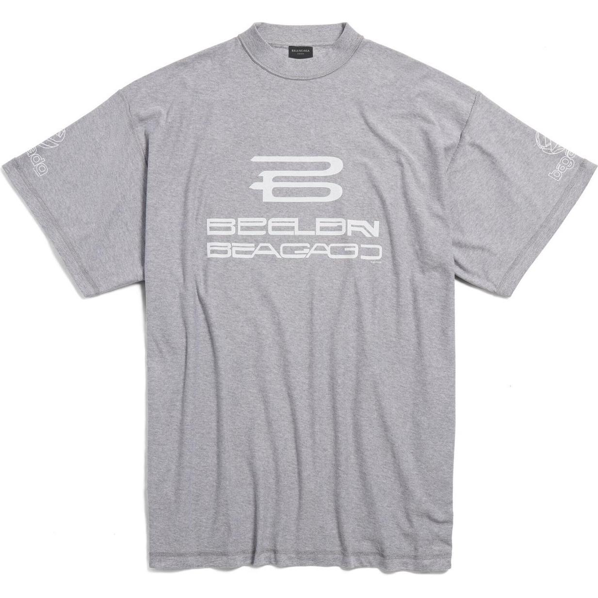 Balenciaga SS24 Logo Print Oversized T-Shirt Unisex Grey 787358TQVG11380