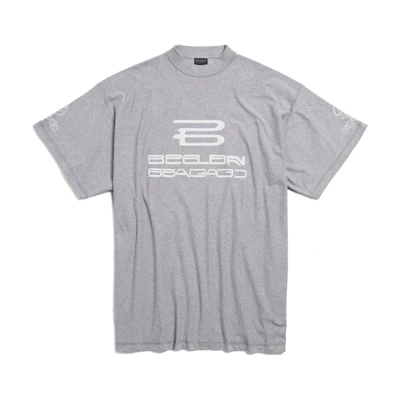 Balenciaga SS24 Logo Print Oversized T-Shirt Unisex Grey 787358TQVG11380