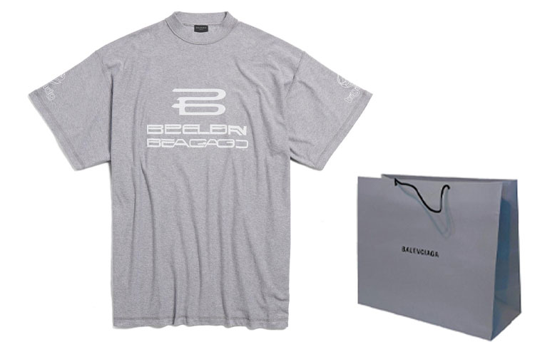 Balenciaga SS24 Logo Print Oversized T-Shirt Unisex Grey 787358TQVG11380 圖 4