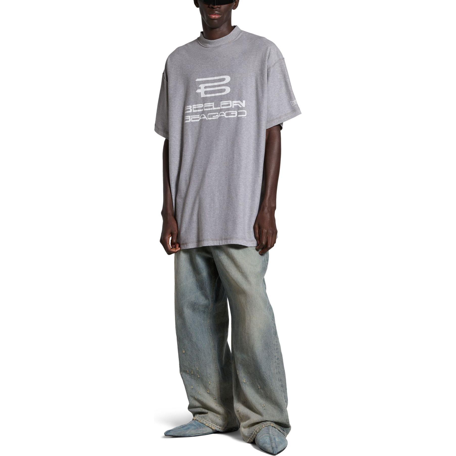 Balenciaga SS24 Logo Print Oversized T-Shirt Unisex Grey 787358TQVG11380 圖 5