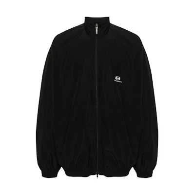 Balenciaga SS24 Logo Print Zip-Up Jacket Men’s Loose Fit Black 773505TNQ25BLACK