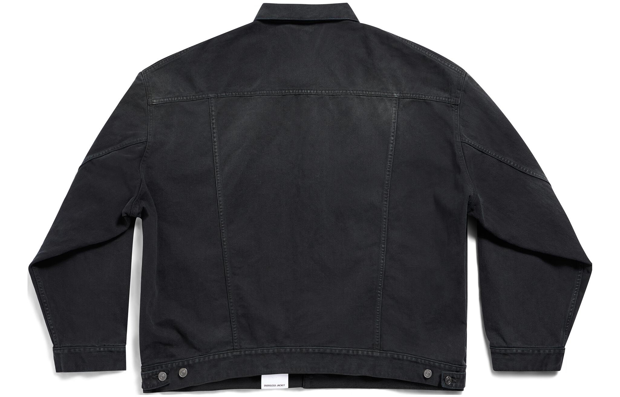 Lookbook 巴黎世家 SS24 男女同款宽松版黑色丹宁夹克. 767947TNW111672