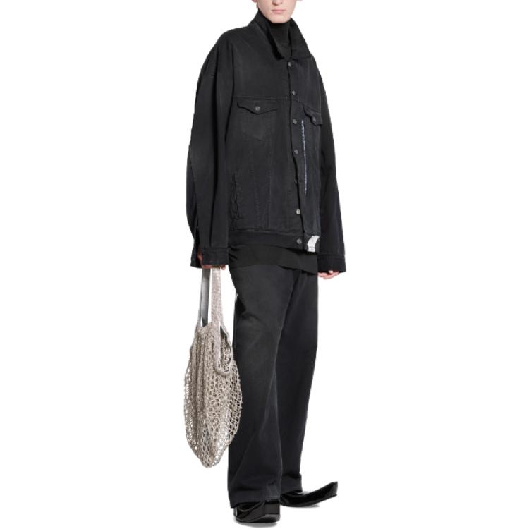Shop 巴黎世家 SS24 男女同款宽松版黑色丹宁夹克. 767947TNW111672