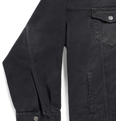 巴黎世家 SS24 男女同款宽松版黑色丹宁夹克. 767947TNW111672 Sizing 巴黎世家 SS24 男女同款宽松版黑色丹宁夹克. 767947TNW111672