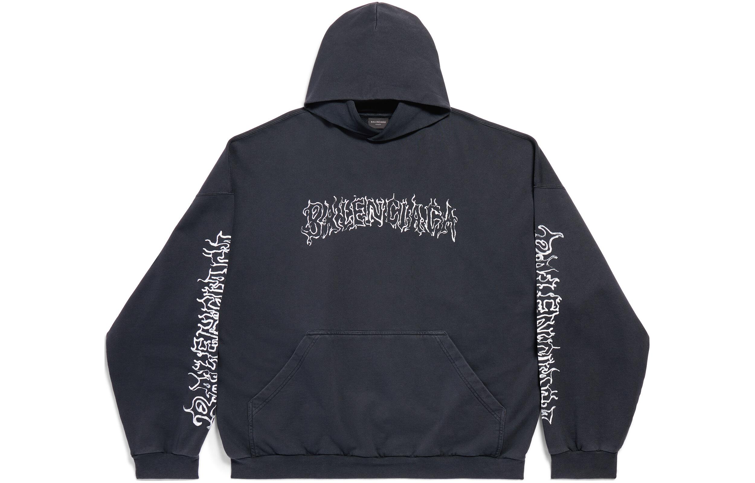 Balenciaga SS24 New Year Letter Print Hoodie Unisex Oversized Fit. 739024TPVO41569