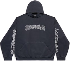 Balenciaga SS24 New Year Letter Print Hoodie Unisex Oversized Fit. 739024TPVO41569 Balenciaga SS24 New Year Letter Print Hoodie Unisex Oversized Fit. 739024TPVO41569
