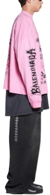 バレンシアガ SS24 新年レタープリント オーバーサイズ ユニセックス 長袖Tシャツ 699191TPVO31569 5