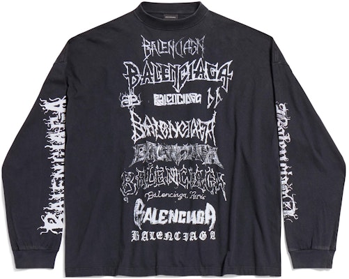 バレンシアガ SS24 新年レタープリント オーバーサイズ ユニセックス 長袖Tシャツ 699191TPVO31569 Lookbook バレンシアガ SS24 新年レタープリント オーバーサイズ ユニセックス 長袖Tシャツ 699191TPVO31569