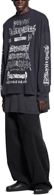 バレンシアガ SS24 新年レタープリント オーバーサイズ ユニセックス 長袖Tシャツ 699191TPVO31569 Purchase バレンシアガ SS24 新年レタープリント オーバーサイズ ユニセックス 長袖Tシャツ 699191TPVO31569
