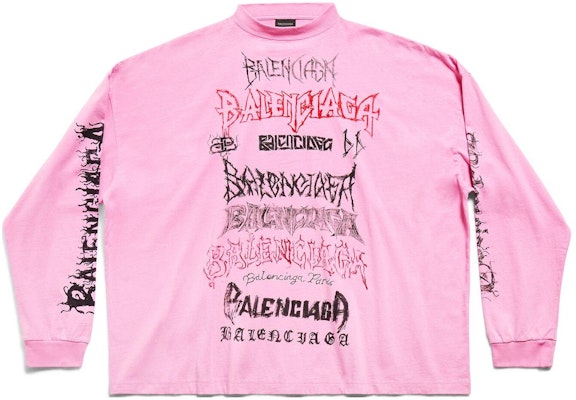 バレンシアガ SS24 新年レタープリント オーバーサイズ ユニセックス 長袖Tシャツ 699191TPVO31569 Cheap バレンシアガ SS24 新年レタープリント オーバーサイズ ユニセックス 長袖Tシャツ 699191TPVO31569