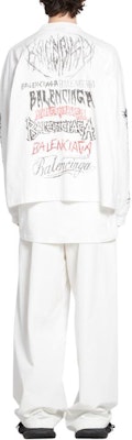 Balenciaga SS24 Baju Lengan Panjang Unisex Putih Cetakan Surat Tahun Baru. 699191TPVO29065 Purchase Balenciaga SS24 Baju Lengan Panjang Unisex Putih Cetakan Surat Tahun Baru. 699191TPVO29065