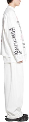 Balenciaga SS24 Baju Lengan Panjang Unisex Putih Cetakan Surat Tahun Baru. 699191TPVO29065 Details for Balenciaga SS24 Baju Lengan Panjang Unisex Putih Cetakan Surat Tahun Baru. 699191TPVO29065