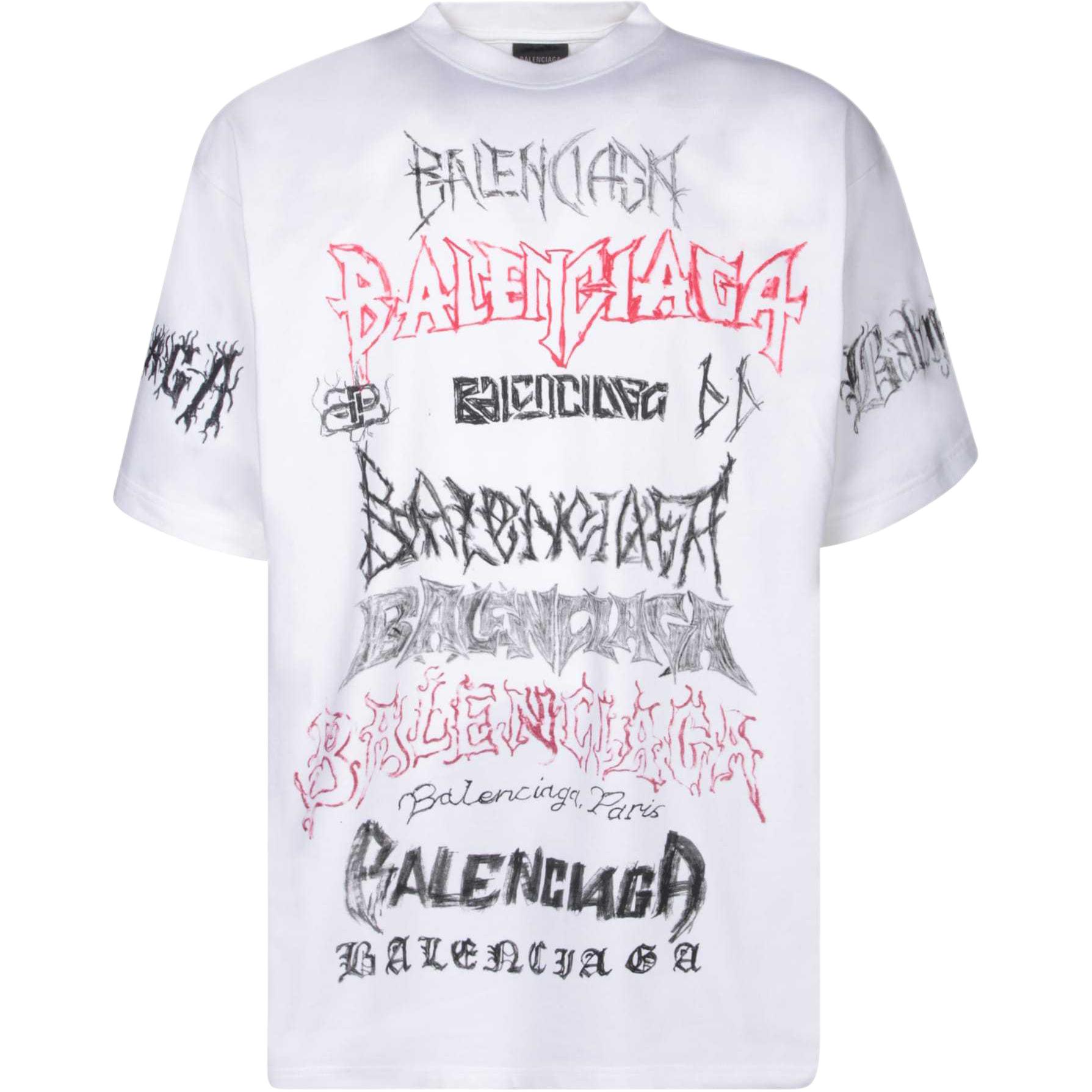 Buy Balenciaga SS24 New Year Logo Print Crewneck Loose T-Shirt White  Fashion. 641675TPVO29065