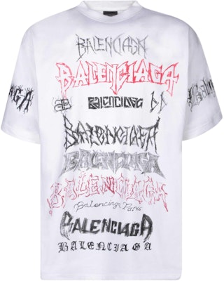 Balenciaga SS24 New Year Logo Print Crewneck Loose T-Shirt White Fashion. 641675TPVO29065 Buy Balenciaga SS24 New Year Logo Print Crewneck Loose T-Shirt White Fashion. 641675TPVO29065