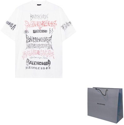 Balenciaga SS24 New Year Logo Print Crewneck Loose T-Shirt White Fashion. 641675TPVO29065 Shop Balenciaga SS24 New Year Logo Print Crewneck Loose T-Shirt White Fashion. 641675TPVO29065