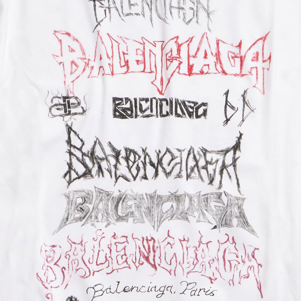 Sizing Balenciaga SS24 New Year Logo Print Crewneck Loose T-Shirt White  Fashion. 641675TPVO29065