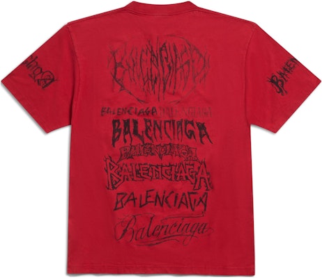 발렌시아가 SS24 새해 로고 프린트 루즈핏 크루넥 티셔츠 641675TPVO31569 2