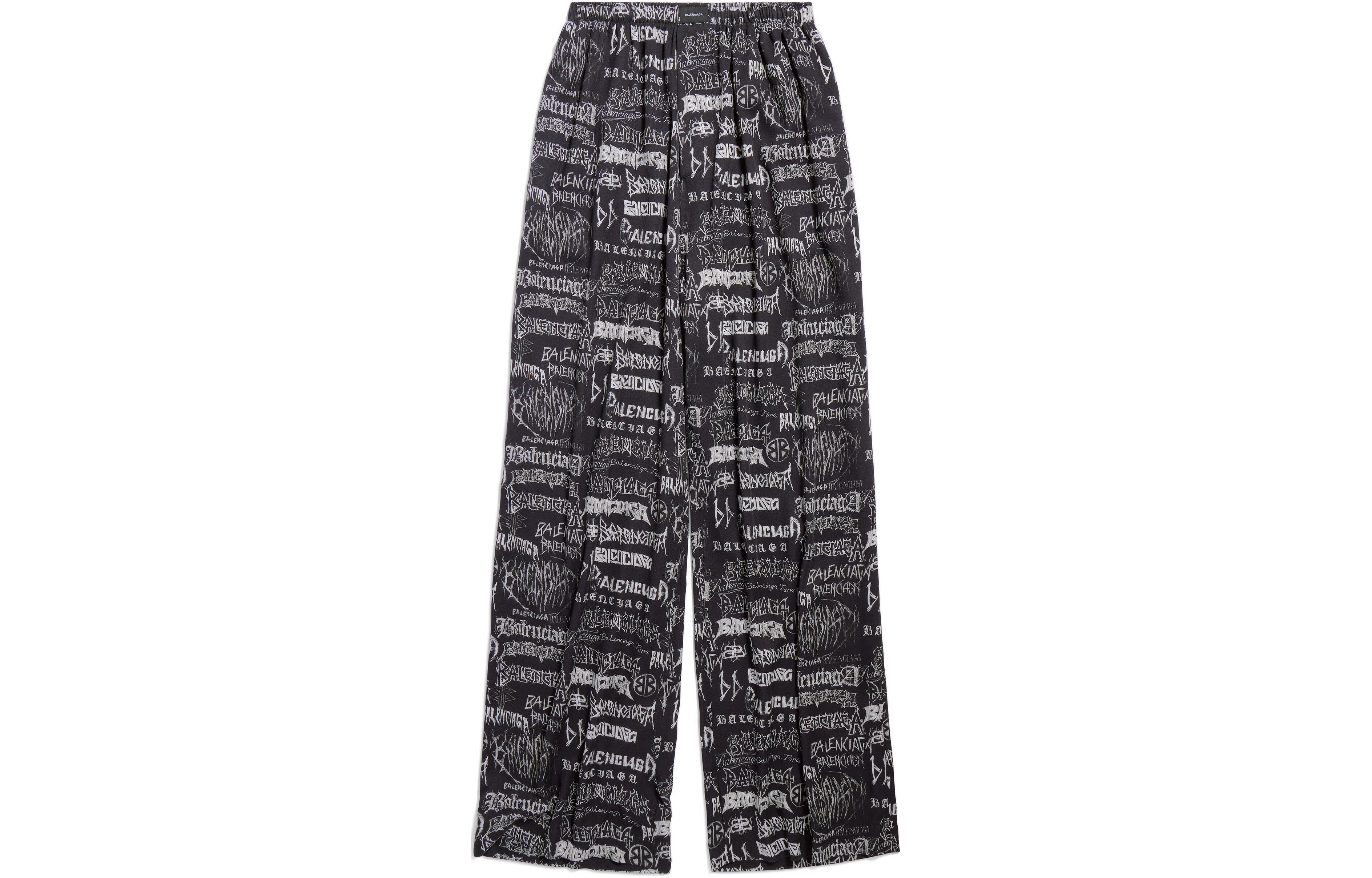 Balenciaga SS24 New Year Logo Print Relaxed Fit Casual Pants - 658883TPLE71000