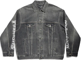 Balenciaga SS24 New Year Logo Single-Breasted Washed Gray Jacket Unisex Loose Fit 773804TBP473721 Balenciaga SS24 New Year Logo Single-Breasted Washed Gray Jacket Unisex Loose Fit 773804TBP473721