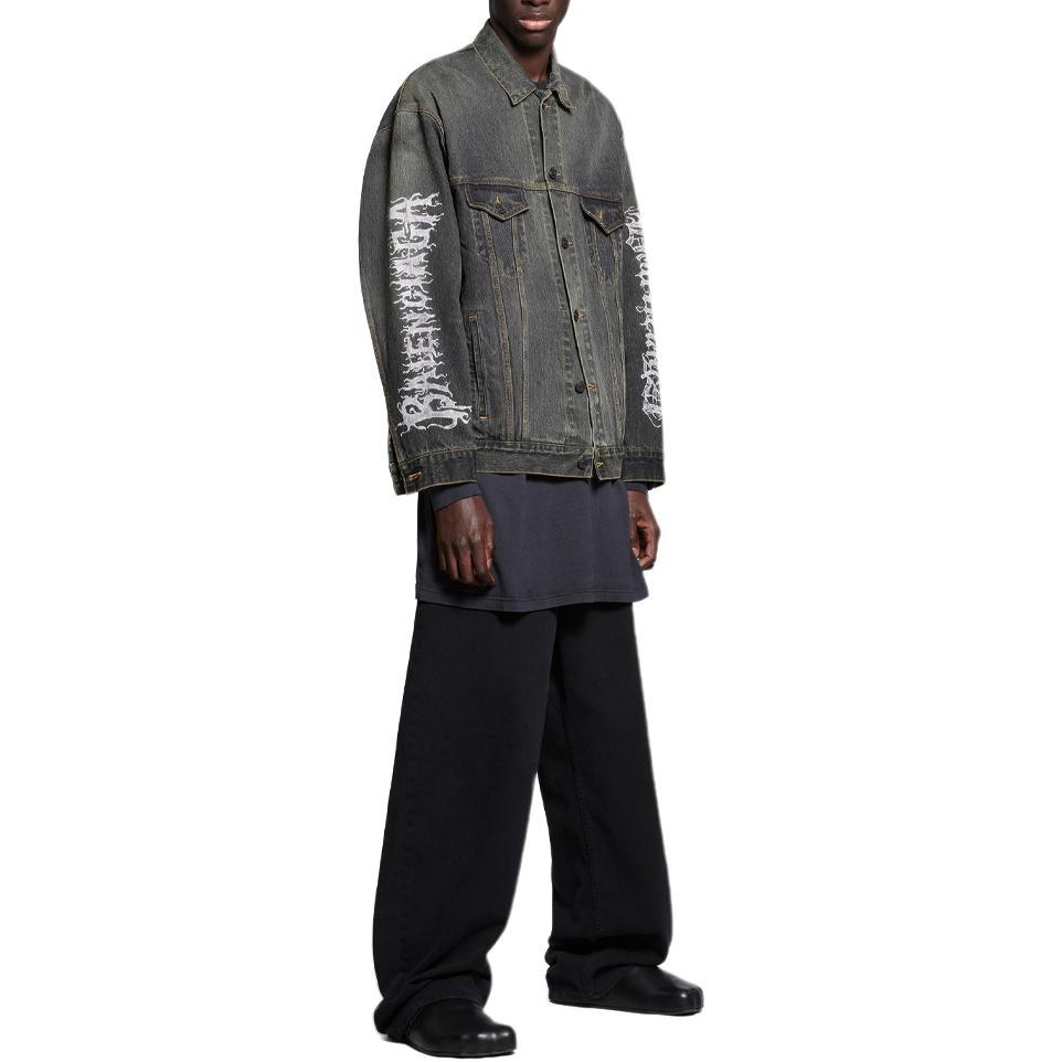 Shop 巴黎世家 SS24 新年標誌灰色單排扣外套 男女同款寬鬆版型 773804TBP473721